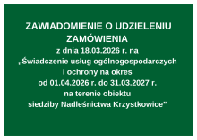 Zawiadomienie o udzieleniu zamówienia